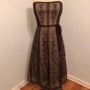 BCBG strapless dress with lace overlay